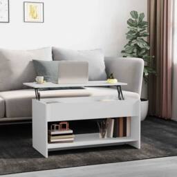 Berkfield Home 809647 Coffee Table White 102x50x52, 5 cm Engineered Wood - thumbnail 2