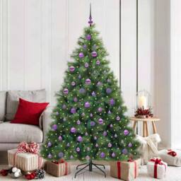Berkfield Home Artificial Christmas Tree with 300 LEDs Green 180 cm PE & PVC - thumbnail 1