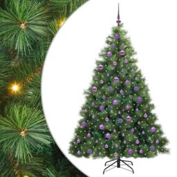 Berkfield Home Artificial Christmas Tree with 300 LEDs Green 180 cm PE & PVC - thumbnail 2