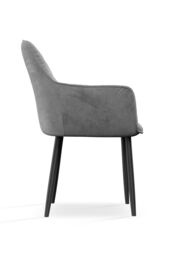More4Homes Set Of 4 Anika Modern Velvet Dining Chair Padded Seat Metal Legs in Grey - thumbnail 4