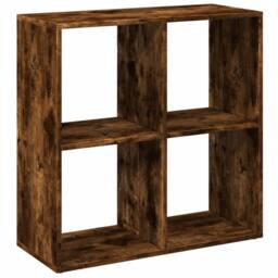Berkfield Home Room Divider Bookcase Smoked Oak 69.5x29x69.5 cm Engineered Wood in Brown - thumbnail 7