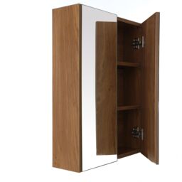 Orsina Stylish 2 Door Oak Effect Wall Cabinet, Melamine Finish Display Cabinet, Wall Mounted MDF Corner Cabinet in Natural - thumbnail 5