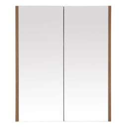 Orsina Stylish 2 Door Oak Effect Wall Cabinet, Melamine Finish Display Cabinet, Wall Mounted MDF Corner Cabinet in Natural - thumbnail 2