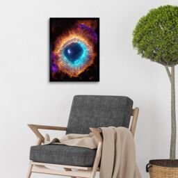 "Artery8 Wall Art Print The Eye Of God Photorealistic Vibrant Luminescent Space Nebula Art Framed in Black - Size: W12"" x H16""" - thumbnail 2