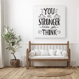 Warren Reed - Designer You Are Stronger Than You Think Canvas in Black - Size: w10 inch x h10 inch - thumbnail 3