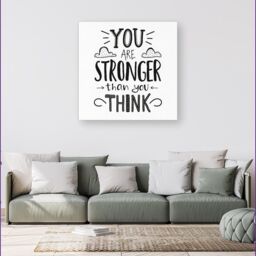 Warren Reed - Designer You Are Stronger Than You Think Canvas in Black - Size: w10 inch x h10 inch - thumbnail 4