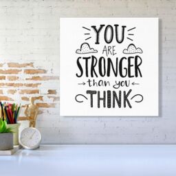 Warren Reed - Designer You Are Stronger Than You Think Canvas in Black - Size: w10 inch x h10 inch - thumbnail 2
