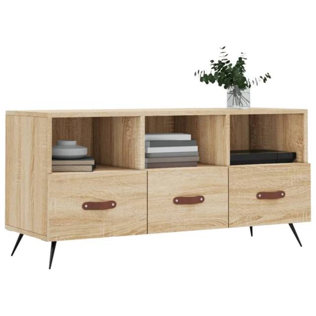 Berkfield Home TV Cabinet Sonoma Oak 102x36x50 cm Engineered Wood in Light Tan - Size: 102 x 36 x 50 cm - image 1