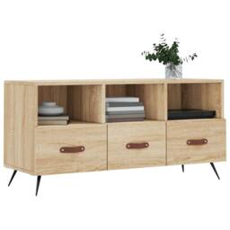 Berkfield Home TV Cabinet Sonoma Oak 102x36x50 cm Engineered Wood in Light Tan - Size: 102 x 36 x 50 cm - thumbnail 1