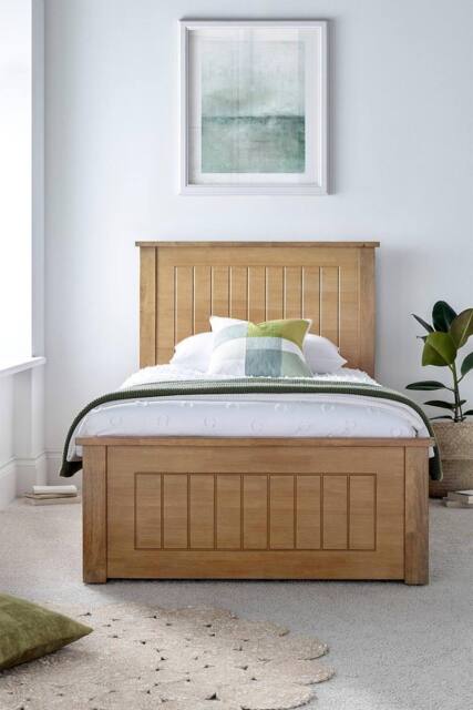 Time4sleep New England Single Oak Finish Ottoman Storage Bed Frame in Natural - image 1