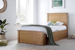Time4sleep New England Single Oak Finish Ottoman Storage Bed Frame in Natural - thumbnail 2