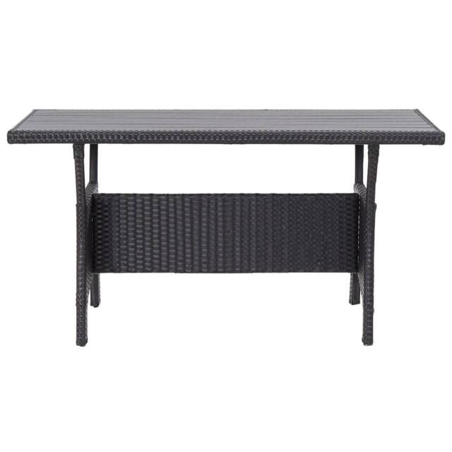 Berkfield Home Garden Table Black 120x70x66 cm Poly Rattan - Size: 120 x 70 x 66 cm - image 1
