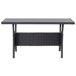 Berkfield Home Garden Table Black 120x70x66 cm Poly Rattan - Size: 120 x 70 x 66 cm - thumbnail 1