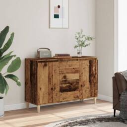 Berkfield Home Sideboard Old Wood 102x35x70 cm Engineered Wood in Brown - Size: 102 x 35 x 70 cm - thumbnail 3