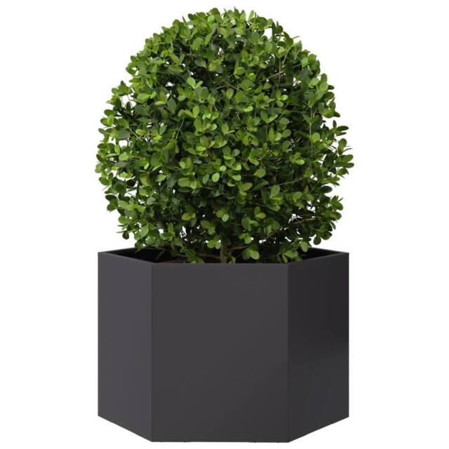 Berkfield Home Durable Garden Planter Black Hexagon 69x60x45 cm Steel - Size: 69 x 60 x 45 cm - image 1