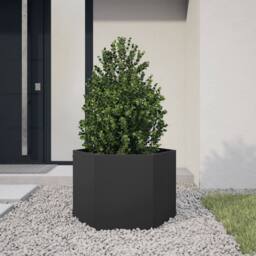 Berkfield Home Durable Garden Planter Black Hexagon 69x60x45 cm Steel - Size: 69 x 60 x 45 cm - thumbnail 2