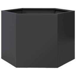 Berkfield Home Durable Garden Planter Black Hexagon 69x60x45 cm Steel - Size: 69 x 60 x 45 cm - thumbnail 3