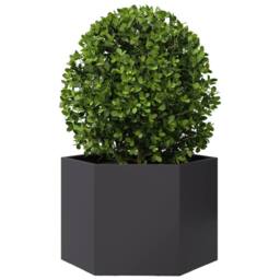 Berkfield Home Durable Garden Planter Black Hexagon 69x60x45 cm Steel - Size: 69 x 60 x 45 cm - thumbnail 1