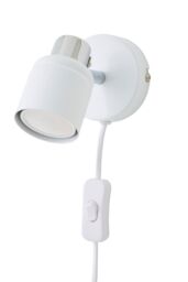 ValueLights Benton Single Adjustable Plug In Spotlight Wall Light with LED Bulb in White - thumbnail 6