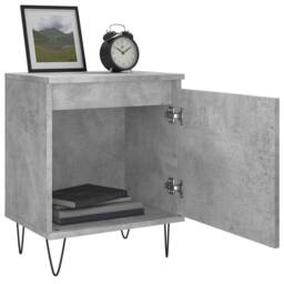 Berkfield Home Bedside Cabinets 2 pcs Concrete Grey 40x30x50 cm Engineered Wood - Size: 40 x 30 x 50 cm - thumbnail 4