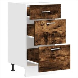Berkfield Home Bottom Cabinet Smoked Oak 40x46x81.5 cm Engineered Wood in Brown - thumbnail 5