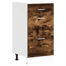 Berkfield Home Bottom Cabinet Smoked Oak 40x46x81.5 cm Engineered Wood in Brown - thumbnail 2