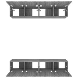 Berkfield Home TV Cabinets 4 pcs Grey Sonoma 80x30x30 cm Engineered Wood - Size: 80 x 30 x 30 cm - thumbnail 6