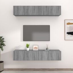 Berkfield Home TV Cabinets 4 pcs Grey Sonoma 80x30x30 cm Engineered Wood - Size: 80 x 30 x 30 cm - thumbnail 1