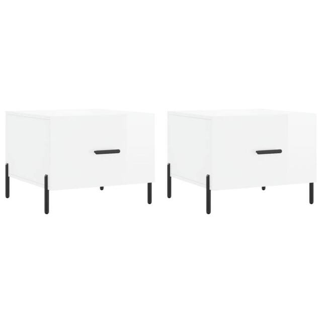 Berkfield Home Coffee Tables 2pcs High Gloss White 50x50x40 cm Engineered Wood - Size: 50 x 50 x 40 cm - image 1