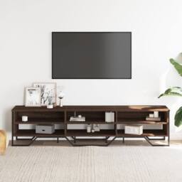 Berkfield Home TV Cabinet Brown Oak 180x34x41 cm Engineered Wood - Size: 180 x 34 x 41 cm - thumbnail 3