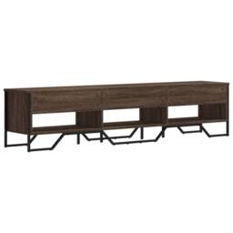 Berkfield Home TV Cabinet Brown Oak 180x34x41 cm Engineered Wood - Size: 180 x 34 x 41 cm - thumbnail 6