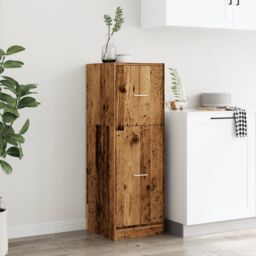 Berkfield Home Apothecary Cabinet Old Wood 40x41x118 cm Engineered Wood in Brown - Size: 40 x 41 x 118 cm - thumbnail 4