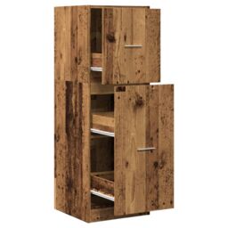 Berkfield Home Apothecary Cabinet Old Wood 40x41x118 cm Engineered Wood in Brown - Size: 40 x 41 x 118 cm - thumbnail 2