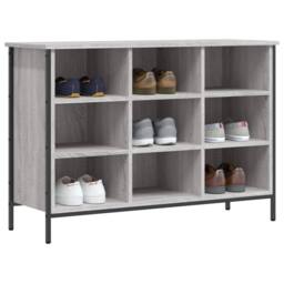 Berkfield Home Shoe Cabinet Grey Sonoma 100x35x70 cm Engineered Wood - Size: 100 x 35 x 70 cm - thumbnail 3