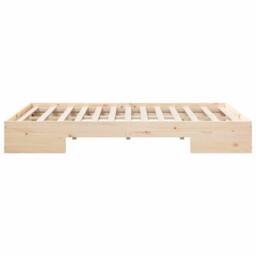 Berkfield Home Floor Bed Frame with Storage Brown 140 x 190 cm Solid pine wood in Natural - thumbnail 6