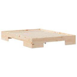 Berkfield Home Floor Bed Frame with Storage Brown 140 x 190 cm Solid pine wood in Natural - thumbnail 7