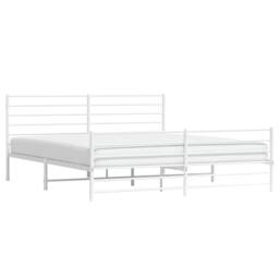 Berkfield Home Metal Bed Frame with Headboard & Footboard White 200x200 cm - thumbnail 5