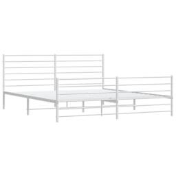 Berkfield Home Metal Bed Frame with Headboard & Footboard White 200x200 cm - thumbnail 3