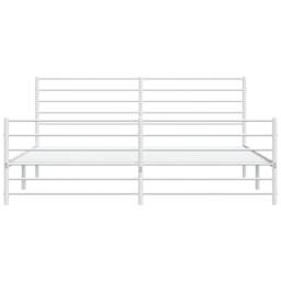 Berkfield Home Metal Bed Frame with Headboard & Footboard White 200x200 cm - thumbnail 6