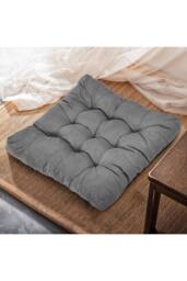 Living and Home Comfort Padded Corduroy Chair Cushion in Grey - thumbnail 7