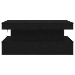 Berkfield Home Coffee Table with LED Lights Black Oak 90x50x40 cm - Size: 90 x 50 x 40 cm - thumbnail 7