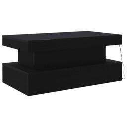 Berkfield Home Coffee Table with LED Lights Black Oak 90x50x40 cm - Size: 90 x 50 x 40 cm - thumbnail 9