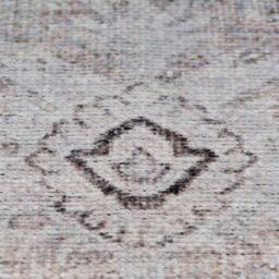 Kukoon Greige Vintage Medallion Non Slip Washable Low Pile Rug in Grey - Size: 80 cm x 300 cm - thumbnail 4