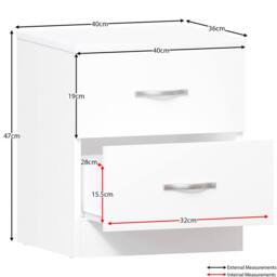 Home Discount Vida Designs 3Pc Bedroom Set 2Bedside, 5 Drawer Chest, Mirror Wardrobe in White - thumbnail 5
