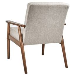 Wyld and Coco Mid-Century Armchair - Grey Polyester-Linen Rubberwood Frame - thumbnail 5