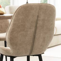 Wyld Haus Sumaba Velvet Feel Light Brown Dining Chairs Set of 2 with Metal Legs - thumbnail 9