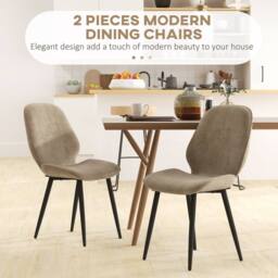 Wyld Haus Sumaba Velvet Feel Light Brown Dining Chairs Set of 2 with Metal Legs - thumbnail 5