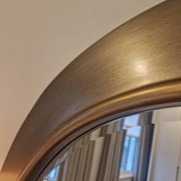 Yearn Mirrors Ava Pewter Round Bevelled Mirror Gold Trim in Metallic Gold - thumbnail 5