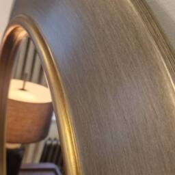 Yearn Mirrors Ava Pewter Round Bevelled Mirror Gold Trim in Metallic Gold - thumbnail 6
