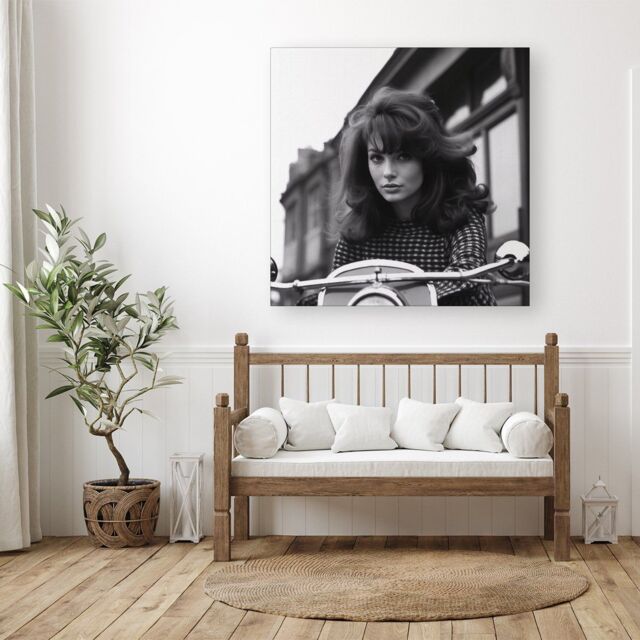 "Warren Reed - Designer 1960 Riding Out Canvas in Black - Size: W30"" x H30""" - image 1